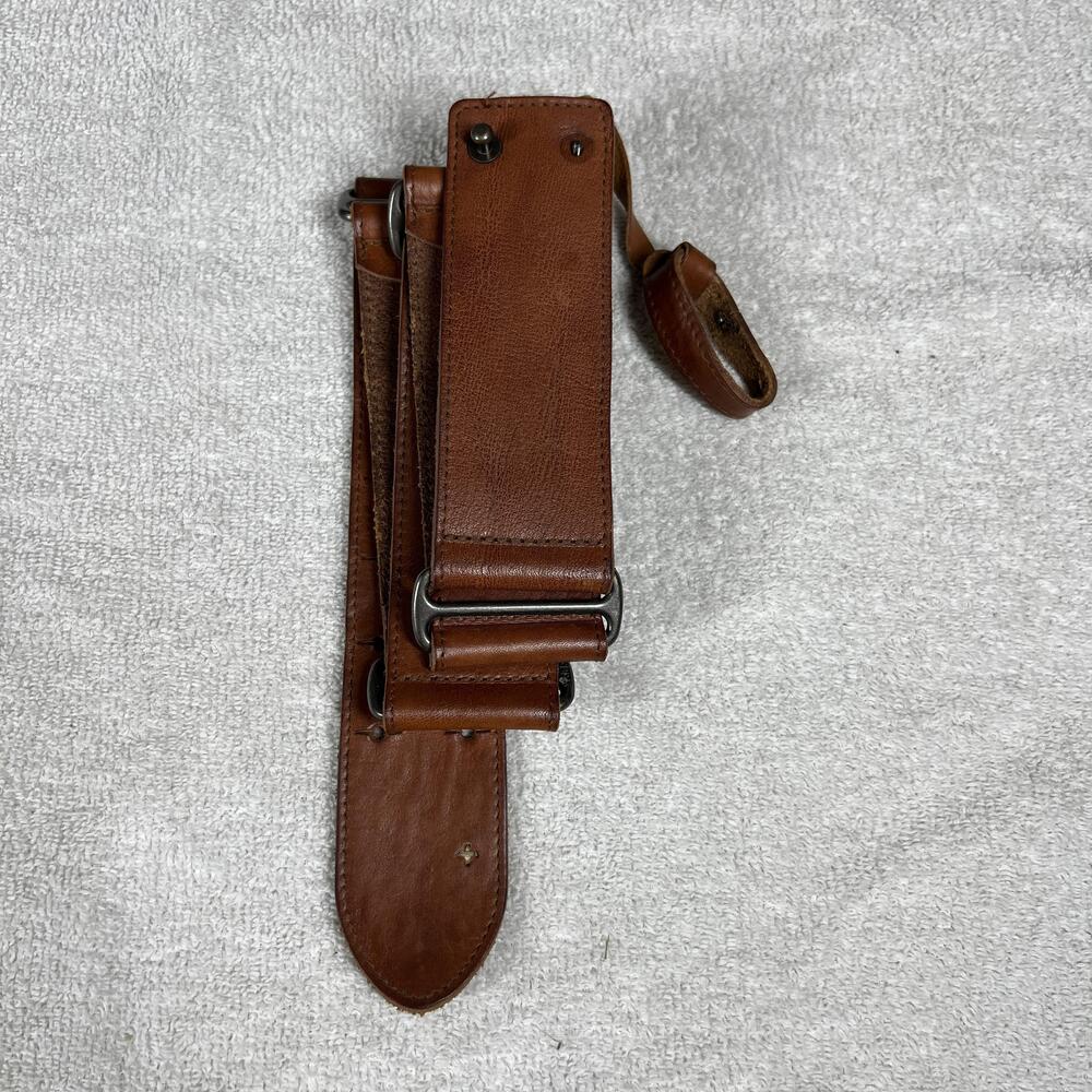 Rag & Bone Belt Womens M Brown Leather Suede Military Webbed Adjustable Buckle